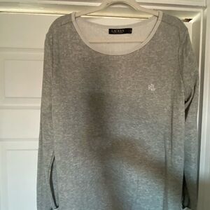 Ralph Lauren Light Gray Long Sleeve Top